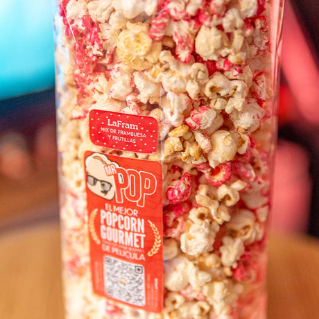 Bolsa de palomitas de maíz gourmet sabor Lafram (frutilla y frambuesa) de Mr Pop, 1,5 L